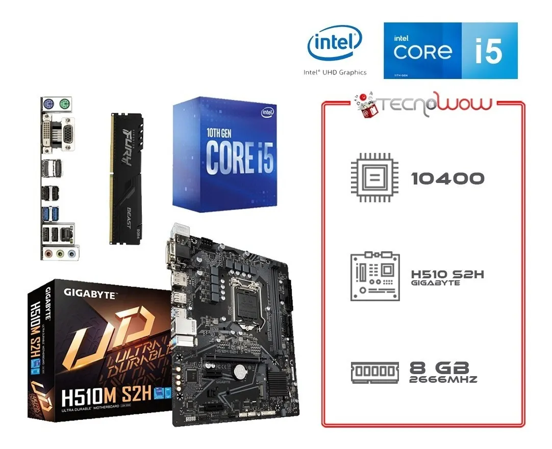 Kit Actualización Intel Core I5 10ma Gen Mother H510 8gb Ram