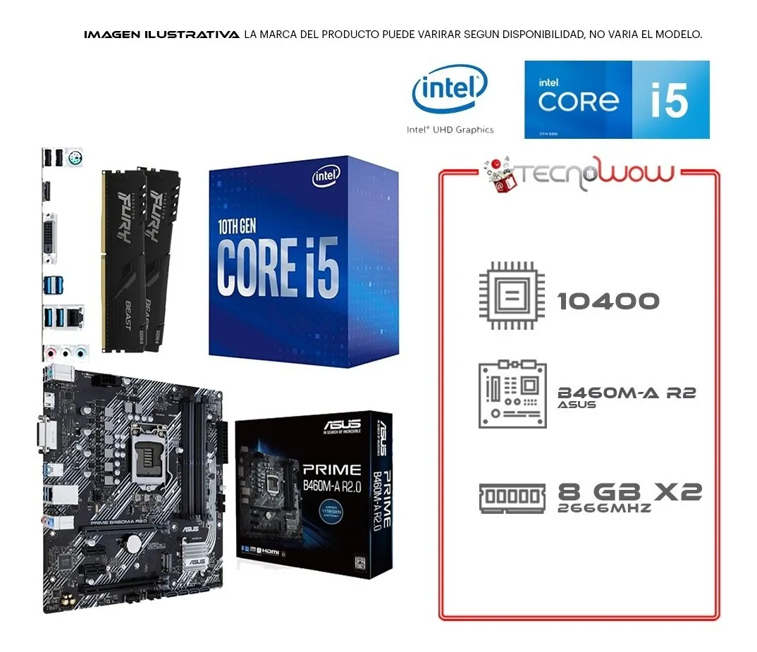 Kit Actualización Intel Core I5 10ma Gen, B460, 16 Gb Ddr4